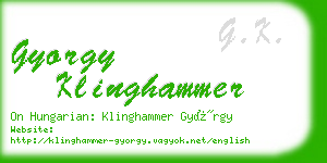 gyorgy klinghammer business card